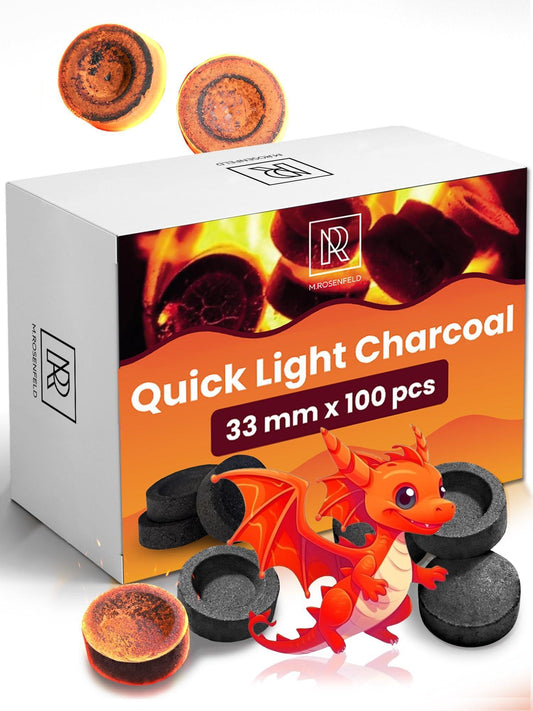 100 pcs Hookah Charcoal Hookah Coals for Hookah   Quick Light Charcoal Tablets   33 mm Charcoal Tablets for Incense   Premium Quality Incense Charcoal Discs   Pack of 100 Charcoal for Incense Burning