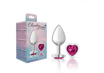 Cheeky Charms Heart Bright Pink Silver Plug