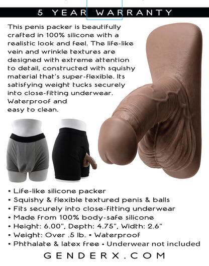 Gender X 4in Silicone Packer Dark