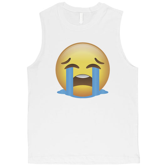 Emoji-Crying Mens Bitter Hurting Sad Halloween Costume Muscle Shirt