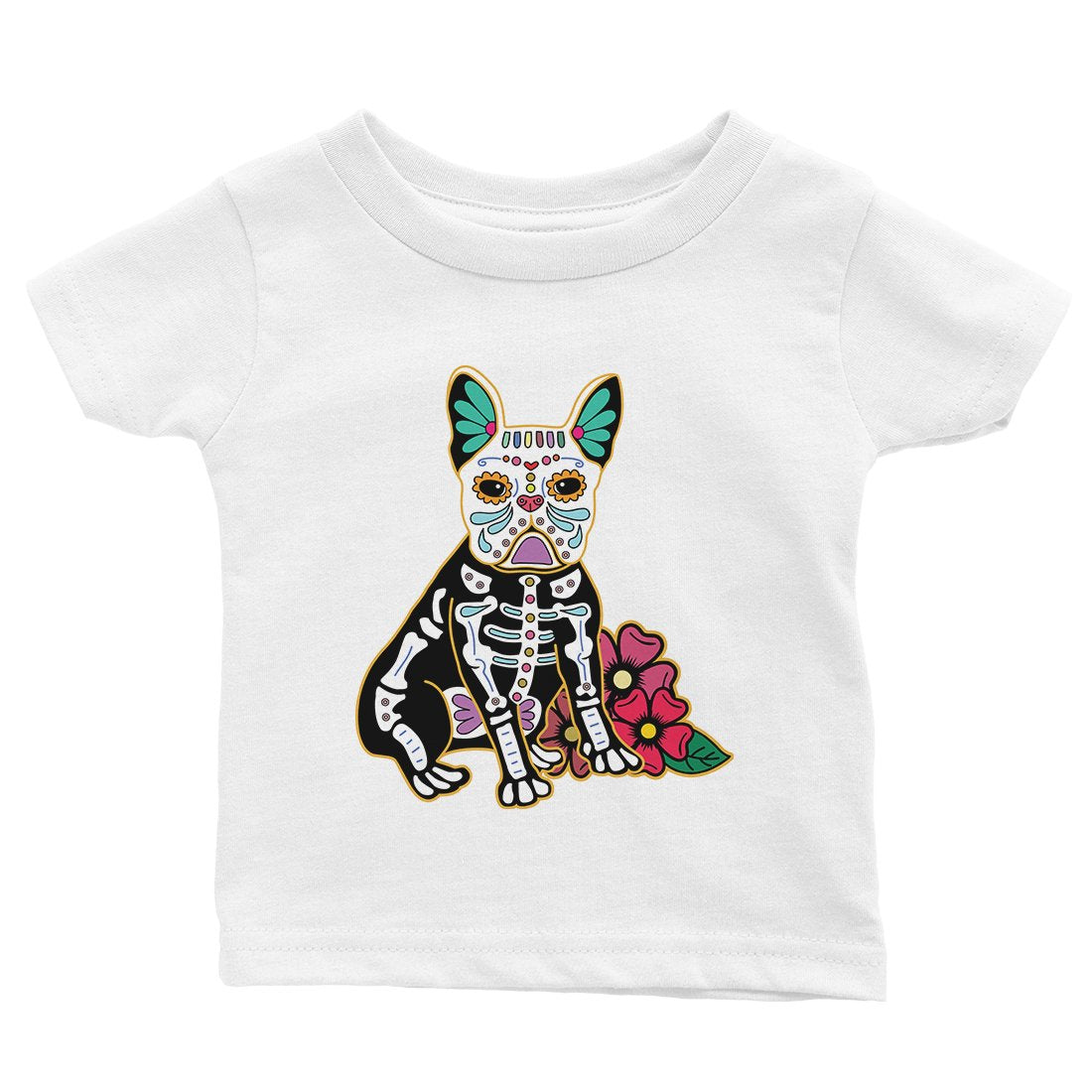 Frenchie Day Of Dead Funny Halloween Costume Cute Baby Gift Tee
