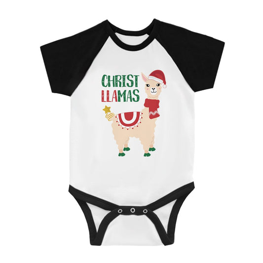 Christ Llamas BKWT Baby Baseball Bodysuit