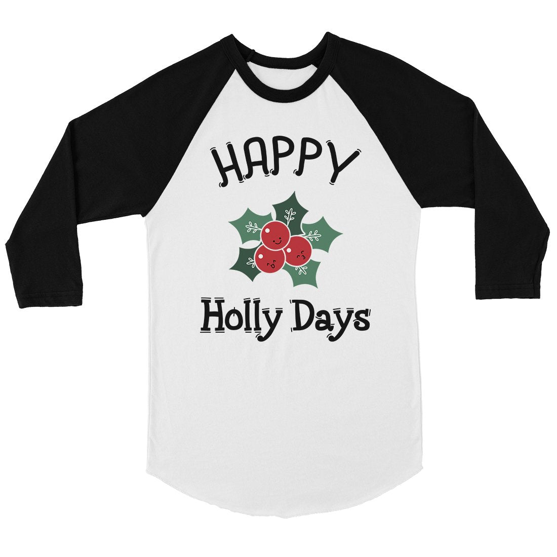 Happy Holly Days BKWT Mens Baseball Shirt