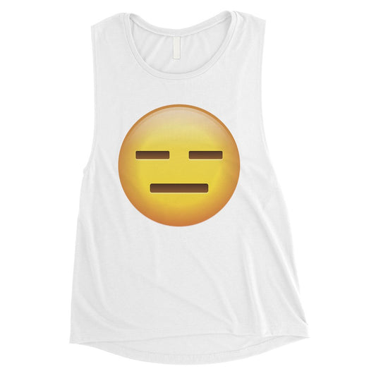 Emoji-Emotionless Womens Hollow Funny Humor Muscle Shirt Gag Gift