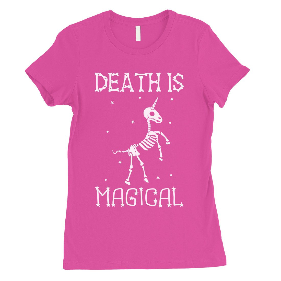 Death is Megical Unicorn Skeleton Funny Halloween Womens T-Shirt