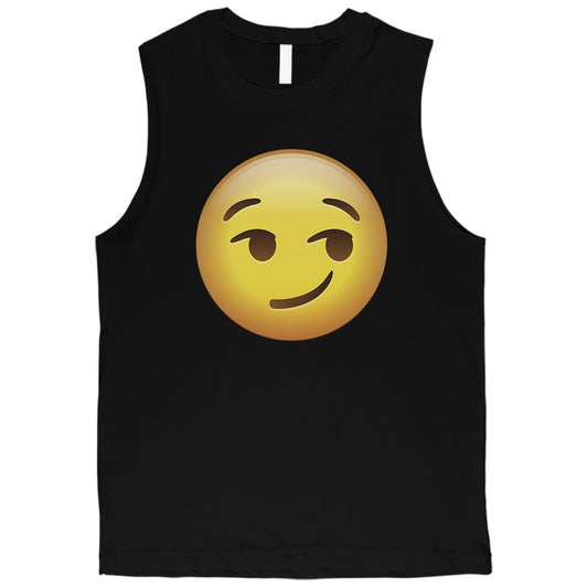 Emoji-Smirking Mens Sweet Thoughtful Awesome Halloween Muscle Shirt