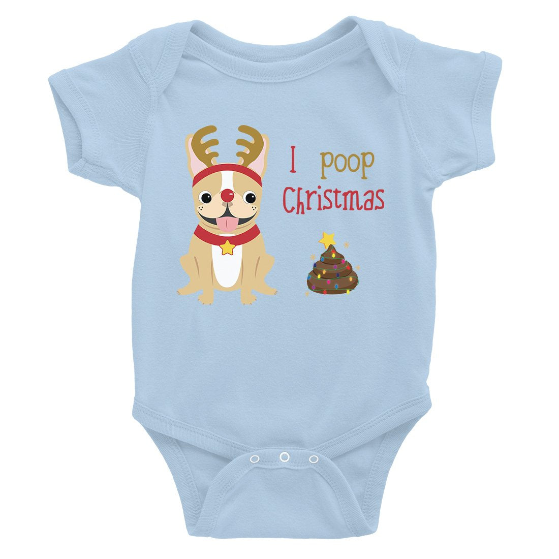 Frenchie Christmas Poop Baby Bodysuit