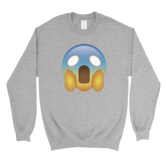 Emoji-Screaming Unisex Crewneck Sweatshirt Shocked Funny Gag Gift