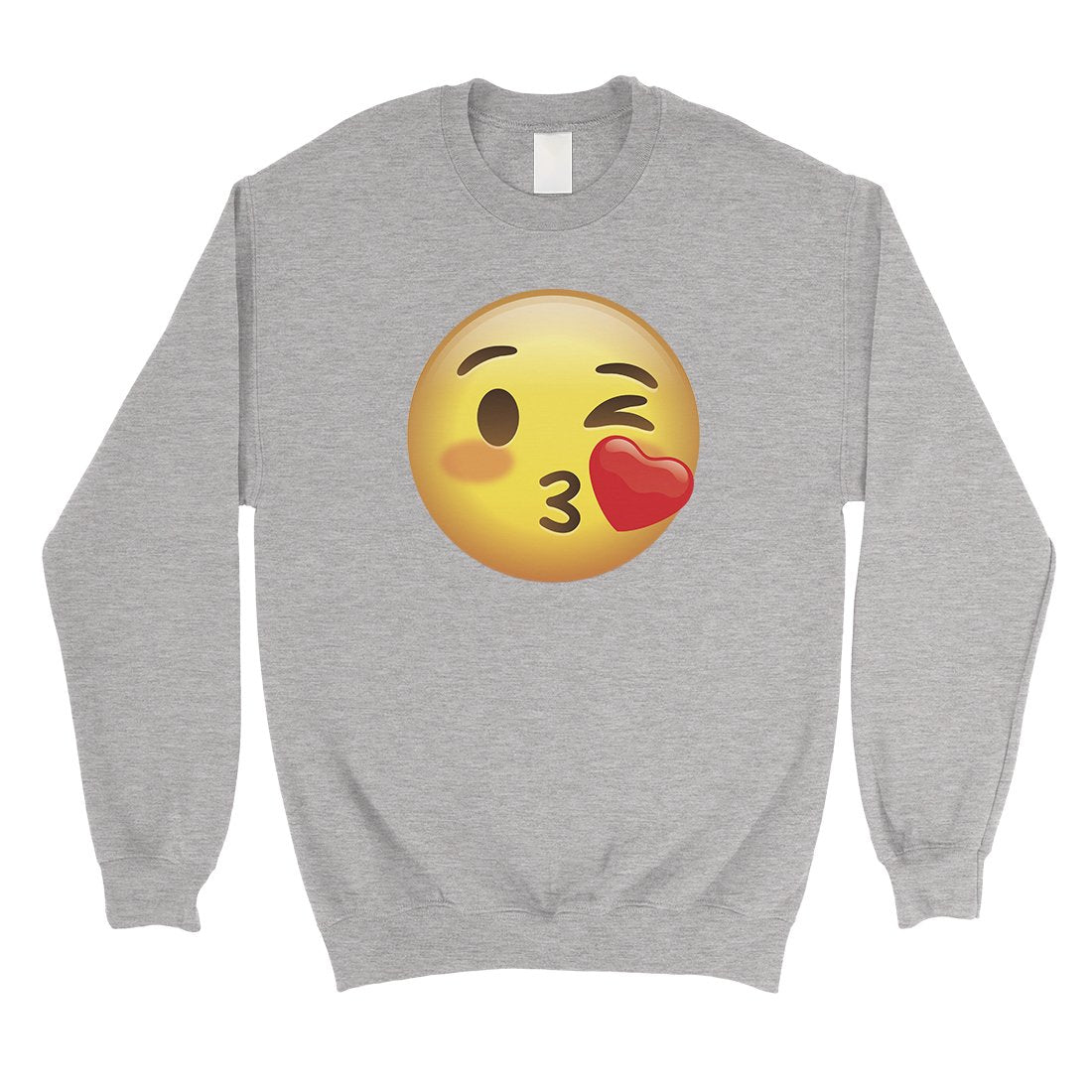Emoji-Wink Kiss Unisex Crewneck Sweatshirt Halloween Friend Gift