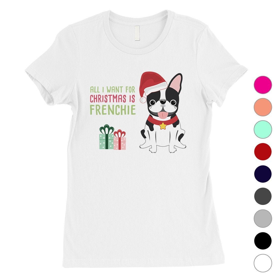 Christmas Frenchie Present Womens Shirt