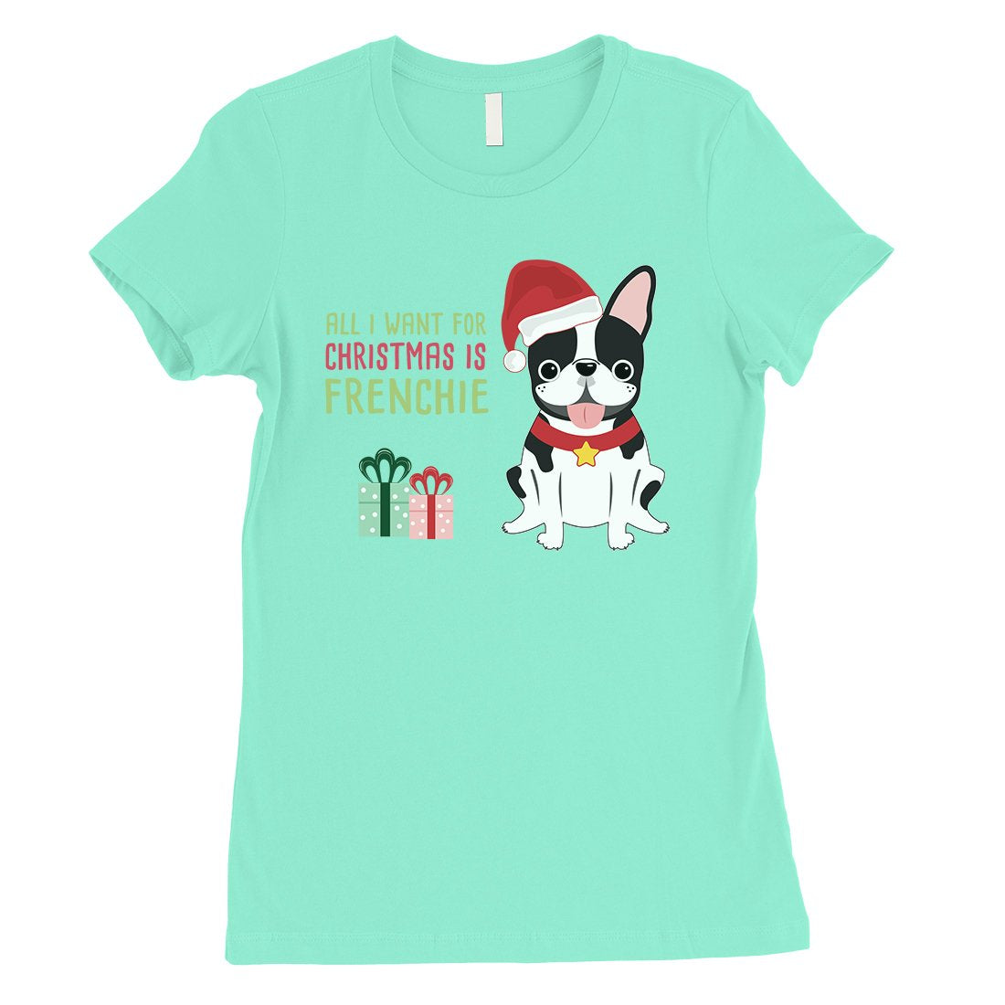 Christmas Frenchie Present Womens Shirt