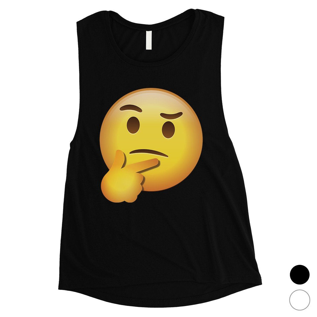Emoji-Thinking Womens Thoughtful Charming Happy Muscle Shirt Gift