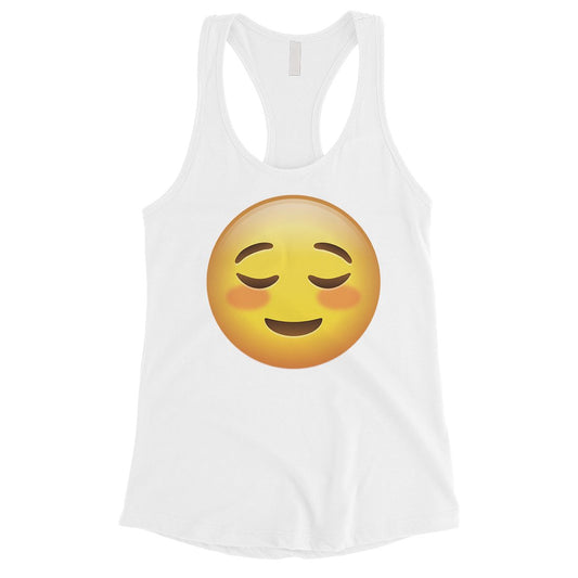 Emoji-Blush Womens Silly Perfect Loving Simple Halloween Tank Top