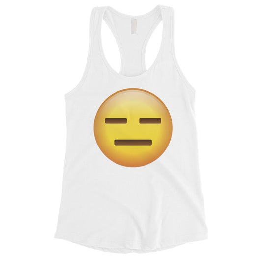 Emoji-Emotionless Womens Simple Basic Dramatic Funny Tank Top Gift