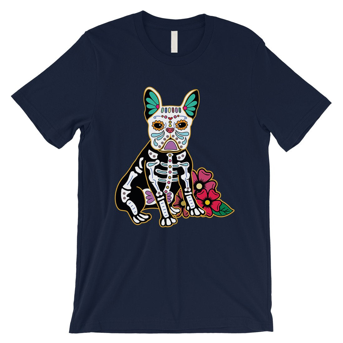 Frenchie Day Of Dead Funny Halloween Costume Cute Mens T-Shirt
