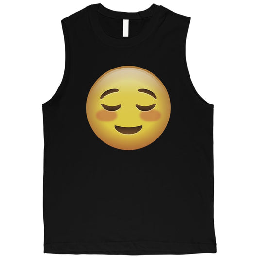 Emoji-Blush Mens Shy Great Awesome Perfect Halloween Muscle Shirt
