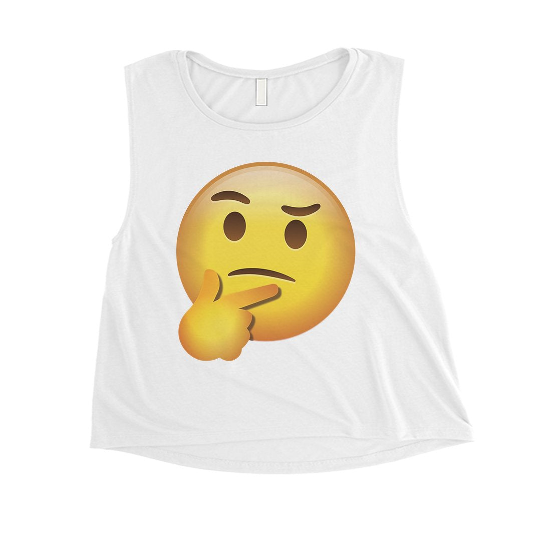 Emoji-Thinking Womens Motivational Smart Cute Halloween Crop Top