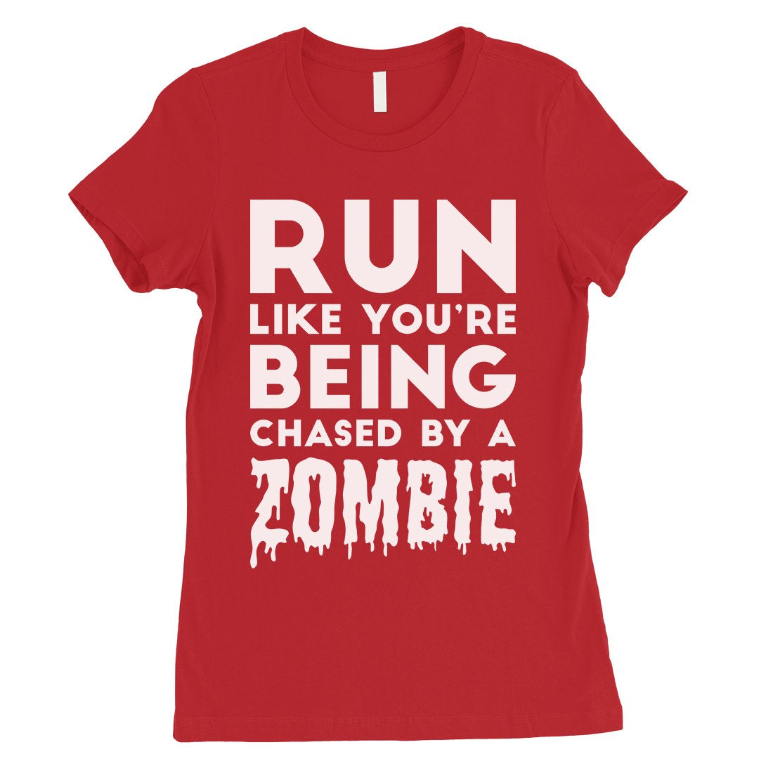 Chased By Zombie Womens Scared Funny Great Perfect T-Shirt Gag Gift