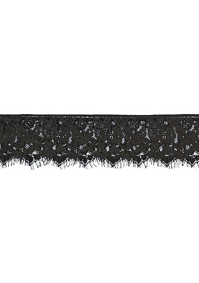 B&w Lace Mask With Elastic Strap