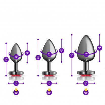 Cheeky Charms Metal Butt Plug Gunmetal Heart