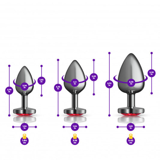 Cheeky Charms Metal Butt Plug Gunmetal Heart