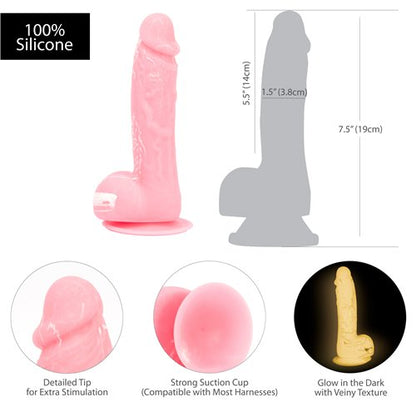 Addiction 100% Silicone Brandon 7.5 Pink Gid "