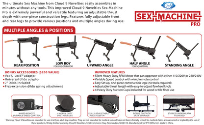 Cloud 9 Pro Iii Sex Machine (net) Color Black Light Dildo