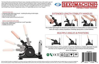 Cloud 9 Sex Machine Portable (net) Color Black Light Dildo