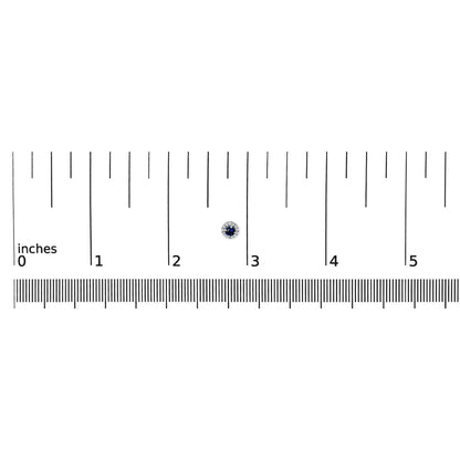 10K White Gold 3.25mm x 3.25mm Round Blue Sapphire and 1/10 Cttw Diamond Halo Stud Earrings (I-J Color, I1-I2 Clarity)