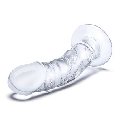 Glas 7 Curved Realistic Glass Dildo W Veins "