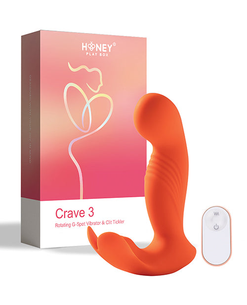 Crave 3 G-spot Vibrator With Rotating Massage Head & Clit Tickler - Orange