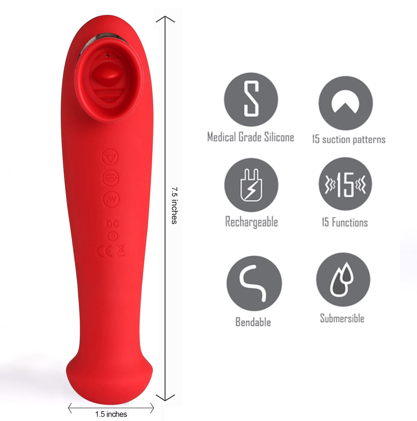 Destiny 15-Function Rechargeable Vibrating - Suction Wand -
