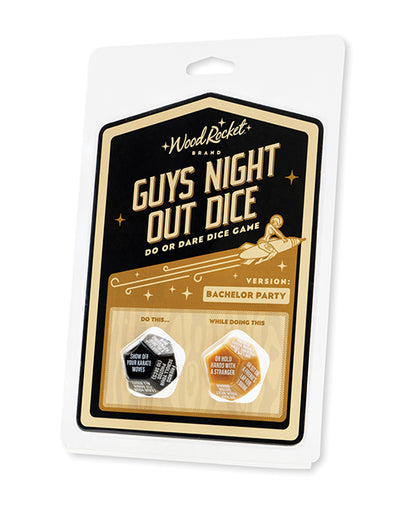 'wood Rocket Guys Night Out Do Or Dare Dice Game - Black