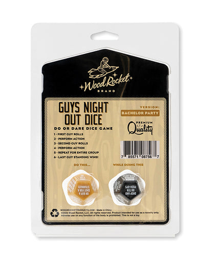 'wood Rocket Guys Night Out Do Or Dare Dice Game - Black