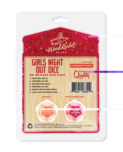 'wood Rocket Girls Night Out Do Or Dare Dice Game - Red