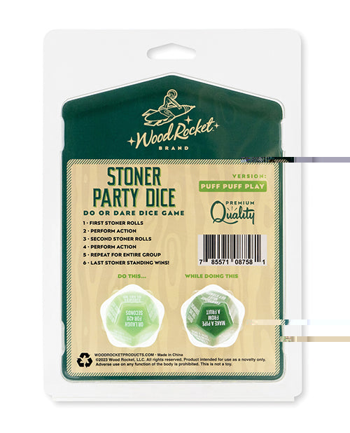 'wood Rocket Stoner Party Dice Game - Green