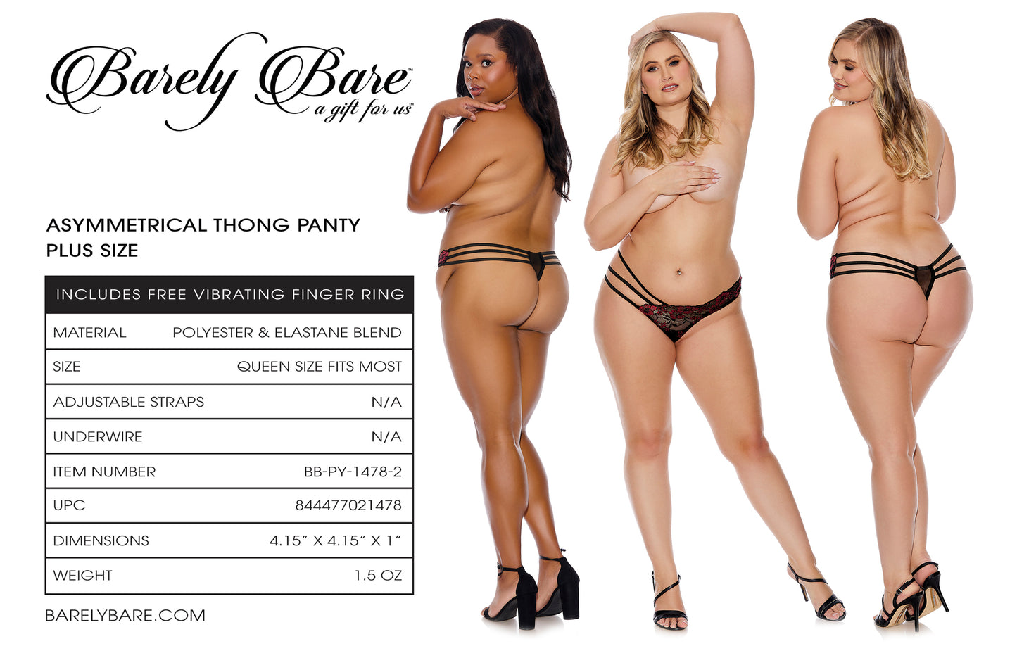 Barely Bare Asymmetrical Thong Panty Q/s