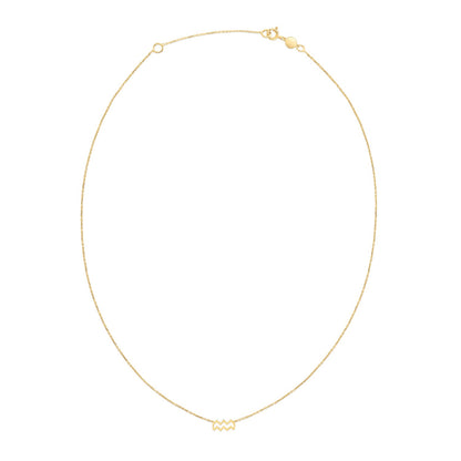 14K Yellow Gold Aquarius Necklace