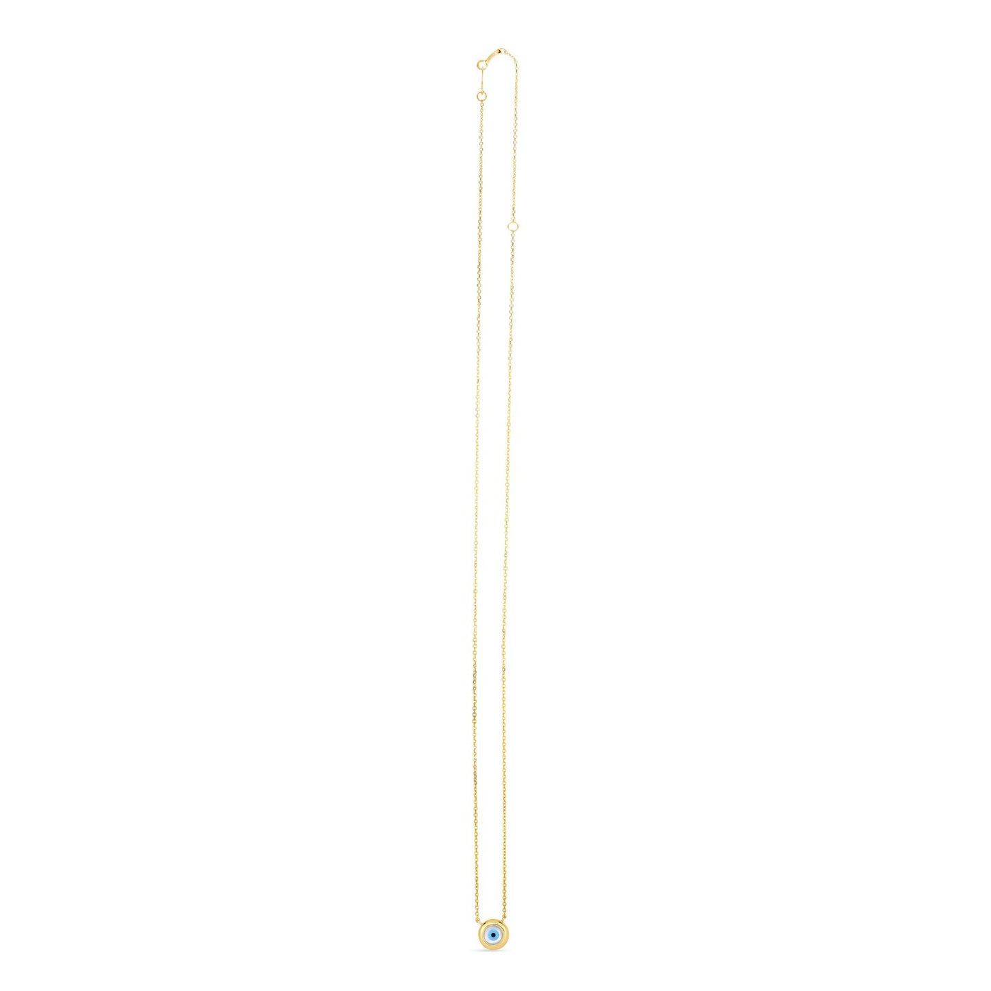 14k Yellow Gold MOP Evil Eye Necklace