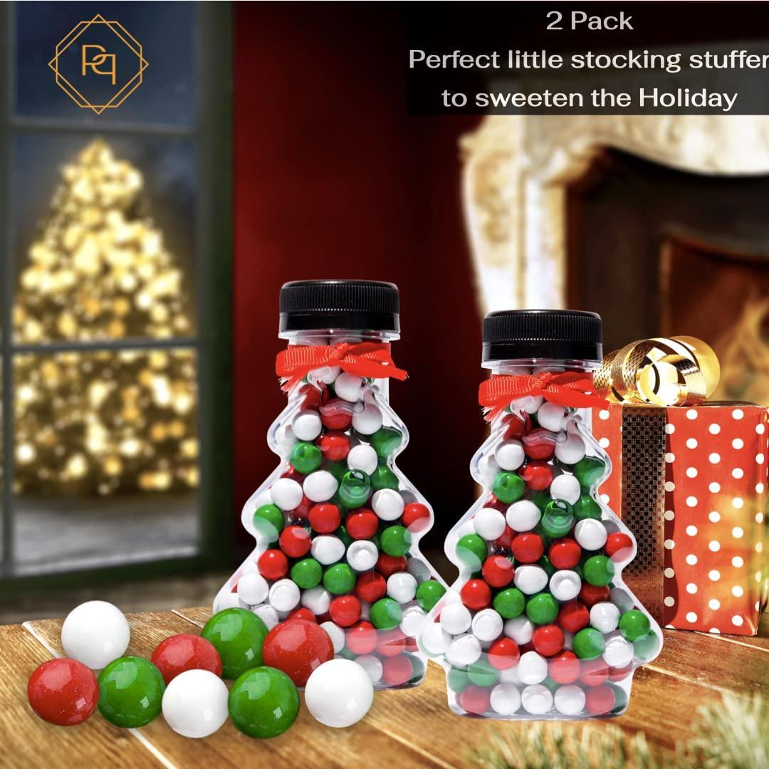 Christmas Tree Stocking Stuffer Mini Filled with candy and chocolate gift (2 pack   Chocolate Pearls)