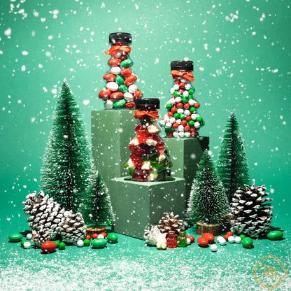 Christmas Tree Stocking Stuffer Mini Filled with candy and chocolate gift (2 pack   Chocolate Pearls)