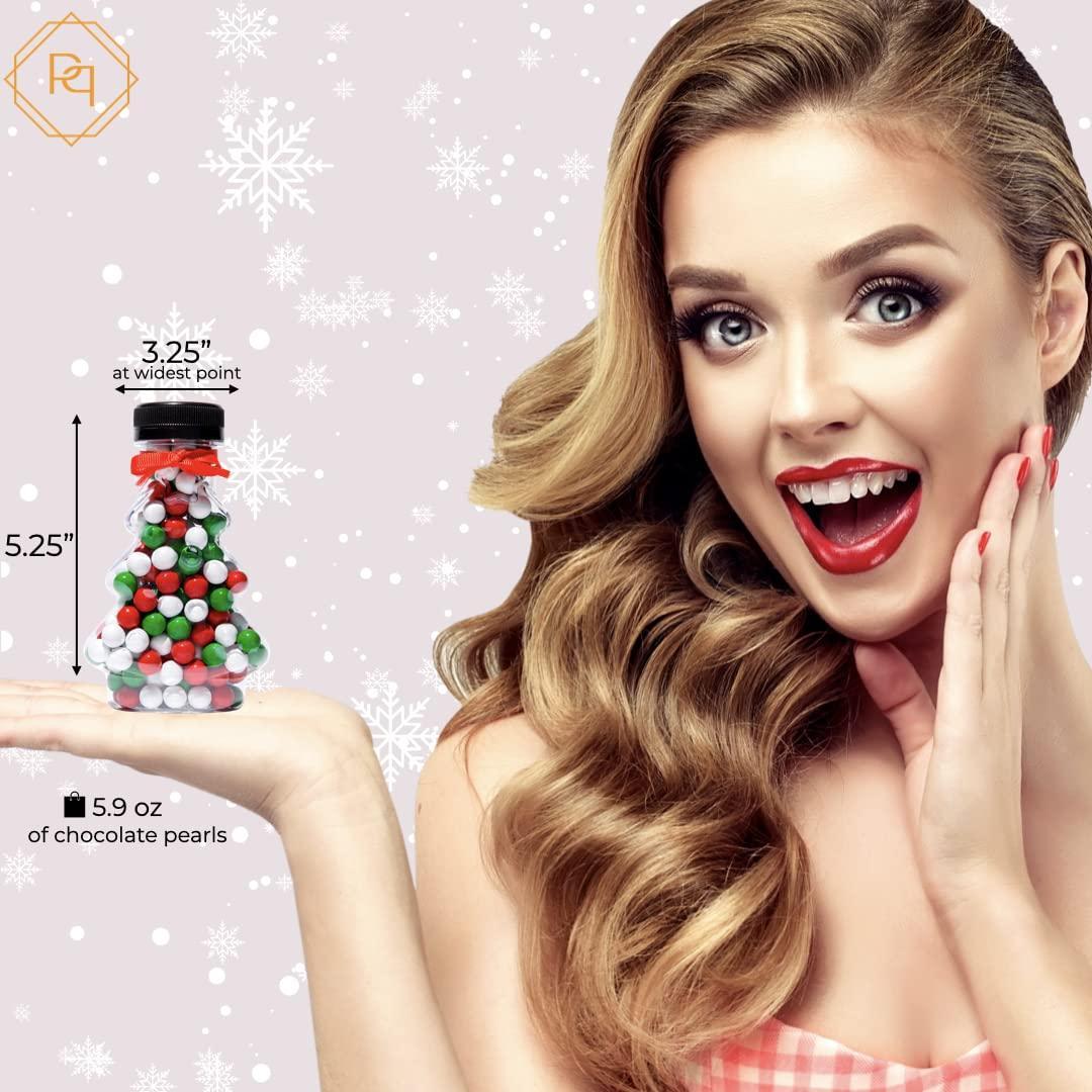 Christmas Tree Stocking Stuffer Mini Filled with candy and chocolate gift (2 pack   Chocolate Pearls)