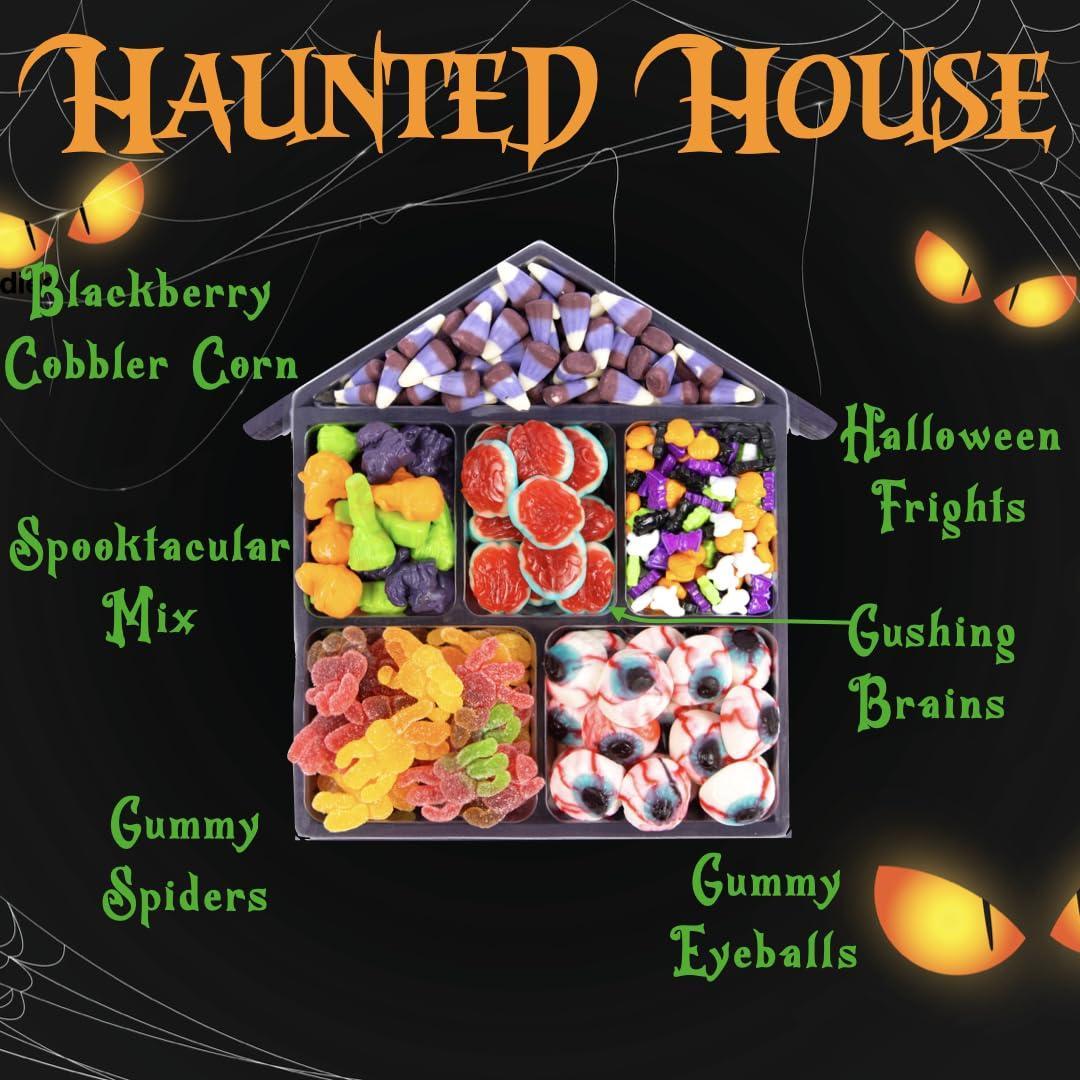 Halloween Candy Box   Candy Gift Box For All Ages   Haunted House Trick or Treat candy   Halloween Trick or Treat Gift Basket