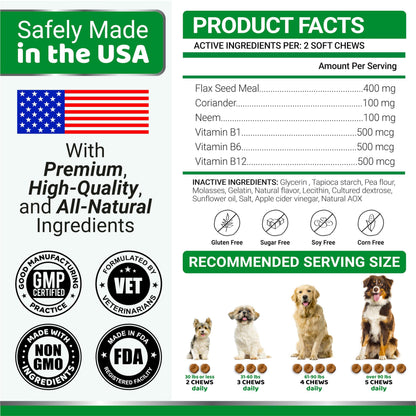 Flea and Tick Prevention for Dogs Chewables   170 Treats   Natural Dog Flea and Tick Treatment Chewable   Flea and Tick Chews for Dogs   Soft Oral Flea Pills for Dogs   All Breeds & Ages   Made in USA
