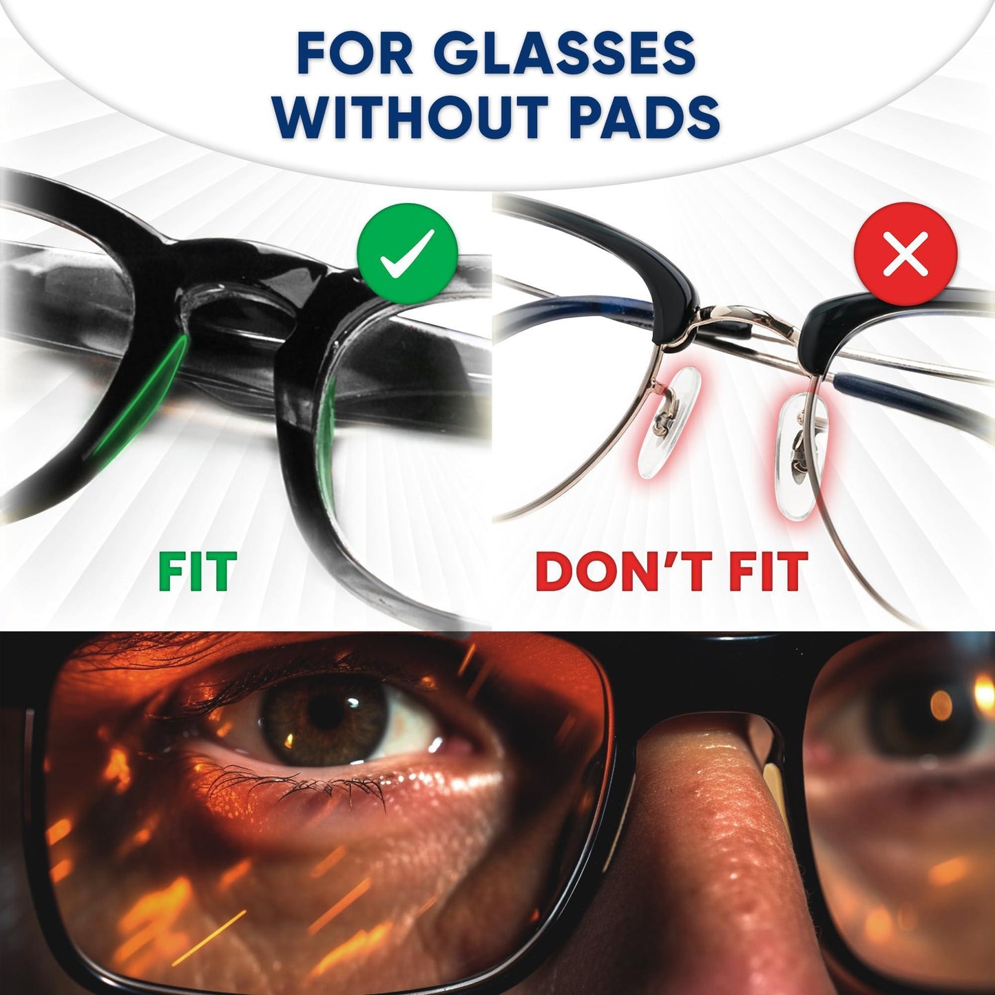 Eyeglass Nose Pads Anti Slip - Eye Glasses Nose Pad 1 mm - Silicone Nose Bridge Pads - Nose Grips Non Slip Piece - Sunglass Nose Pads Guards - (6 Pairs) 1mm x 7mm x 16mm