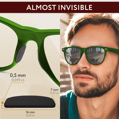 Eye Glasses Nose Grip Non Slip - 0.5 mm Ultra Thin Eyeglass Nose Pads Anti Slip - Silicone Nose Pads Glasses Anti-Slip - Sunglass Nose Bridge Pads Glasses - 6 Pairs - 0.5 mm x 7mm x 16mm