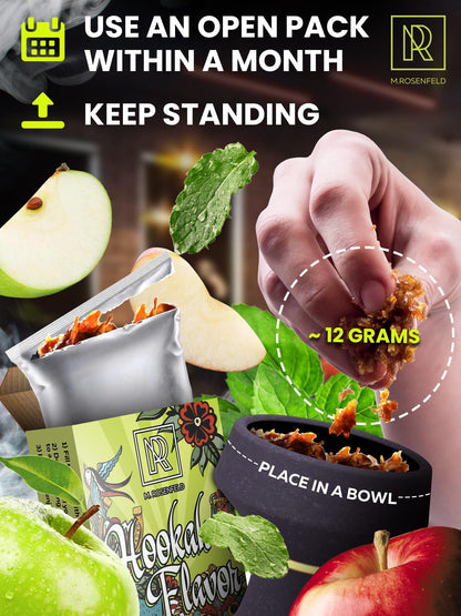 Hookah Flavor Double Apple Mint   176 ounce (50 gram) Hookah Shisha Tobacco Free Molasses Hookah Tobacco & Nicotine Free Double Apple Mint Shisha with Real Organic Shisha Hookah Flavors Double Apple Mint Hookah Flavor