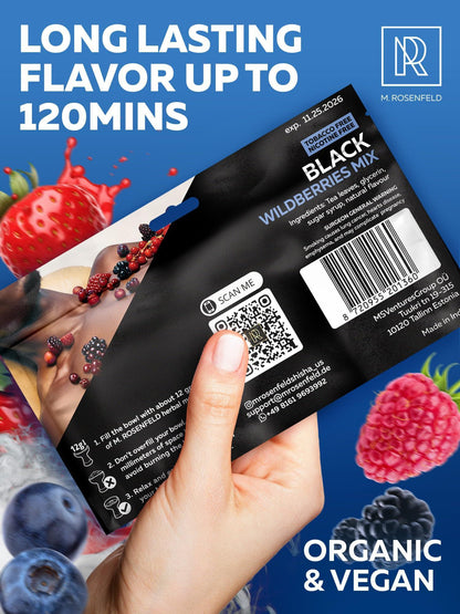 Hookah Flavors Black Wildberries Mix Hookah Flavors 3.5 ounce   Tea Leaves Herbal 100 Gram Hookah Shisha Tobacco Free Hookah Tobacco & Nicotine Free Shisha   Shisha Hookah Flavors (Pack of 1) Black Blueberry Mint