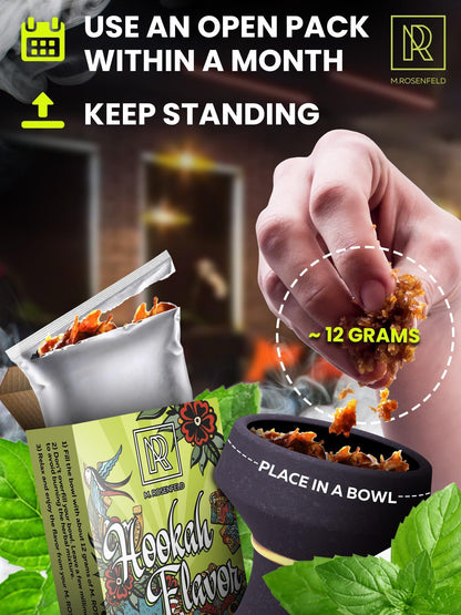 Hookah Flavors Mint   176 ounce (50 gram) Hookah Shisha Tobacco Free Molasses Hookah Tobacco & Nicotine Free Mint Shisha with Real Organic Shisha Hookah Flavors Mint Hookah Flavor