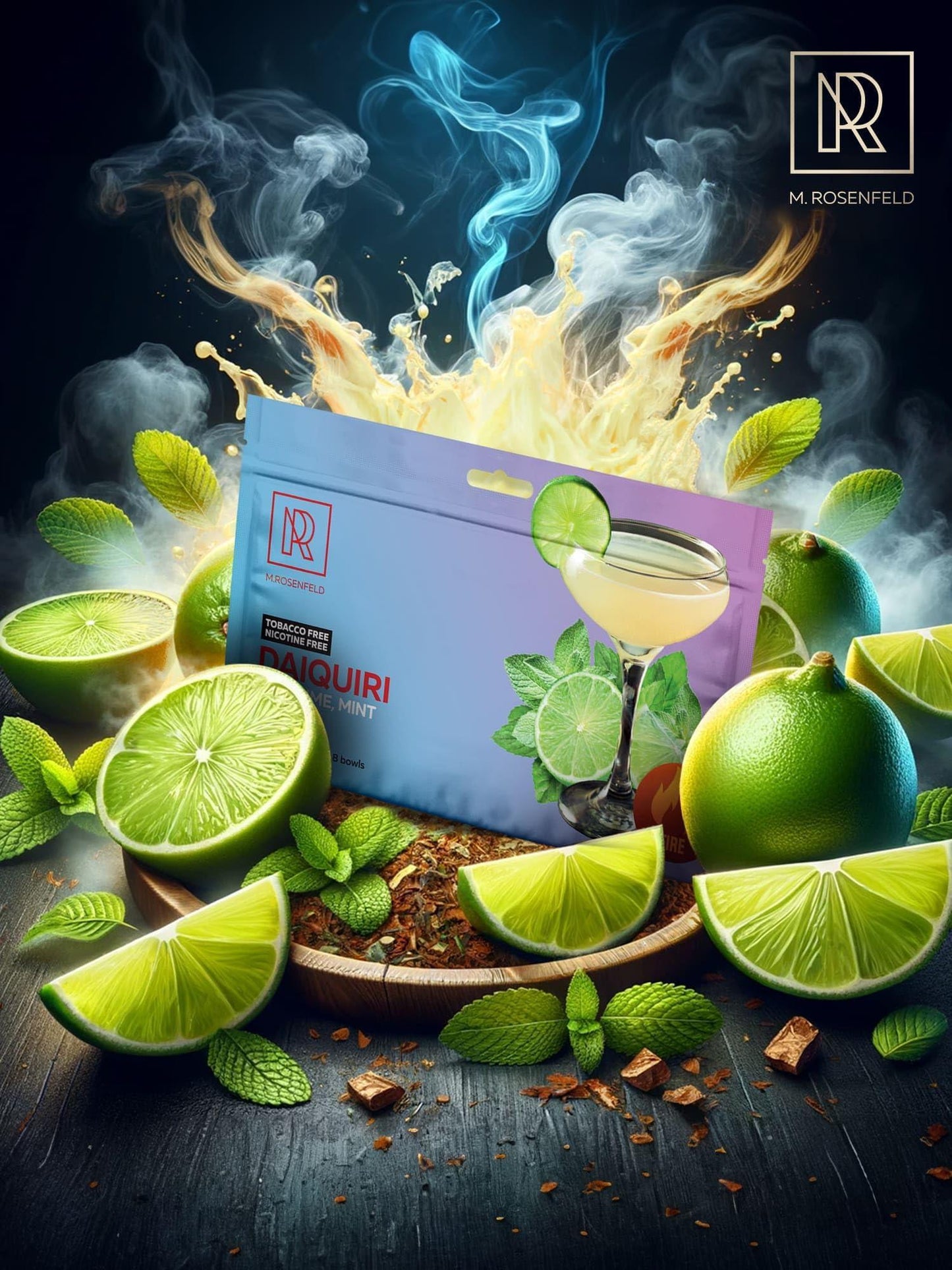 Daiquiri Hookah Flavors Nicotine Free   3.5 ounce   100 g (Rum   Lime   Mint)   Hookah Shisha Tobacco Free Molasses Hookah Tobacco & Nicotine Free Shisha with Shisha Hookah Flavors (Pack of 1)